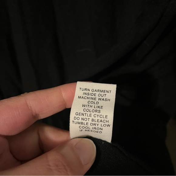 Black Long Length Cardigan Sweater with Metal Rings and Pockets, Size Medium - Picture 6 of 7